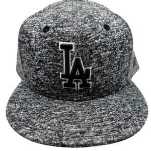 New Era 59FIFTY Los Angeles Dodgers Hat Heather Grey Space Dye Fitted 7 5/8 MLB